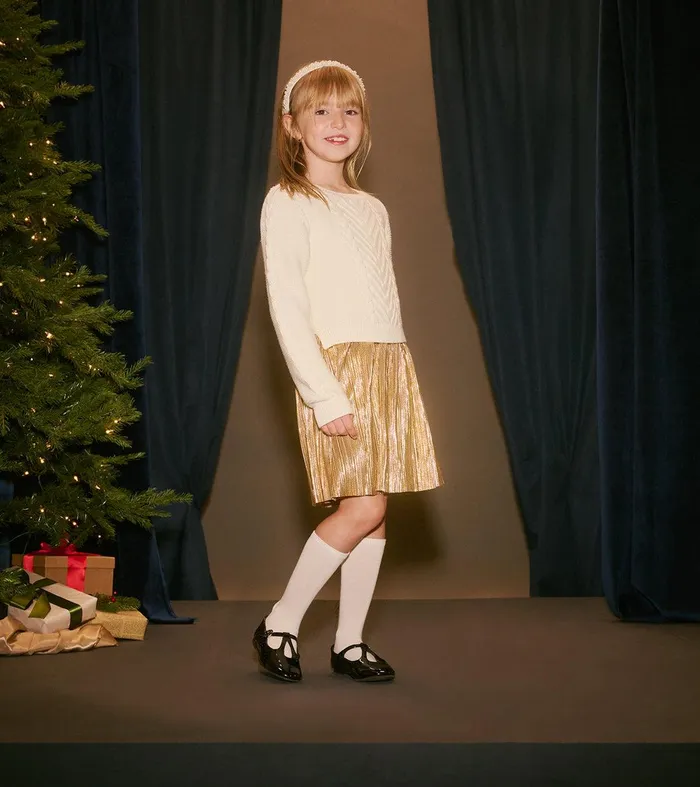 Girls Holiday Mixed Media Dress Hatley