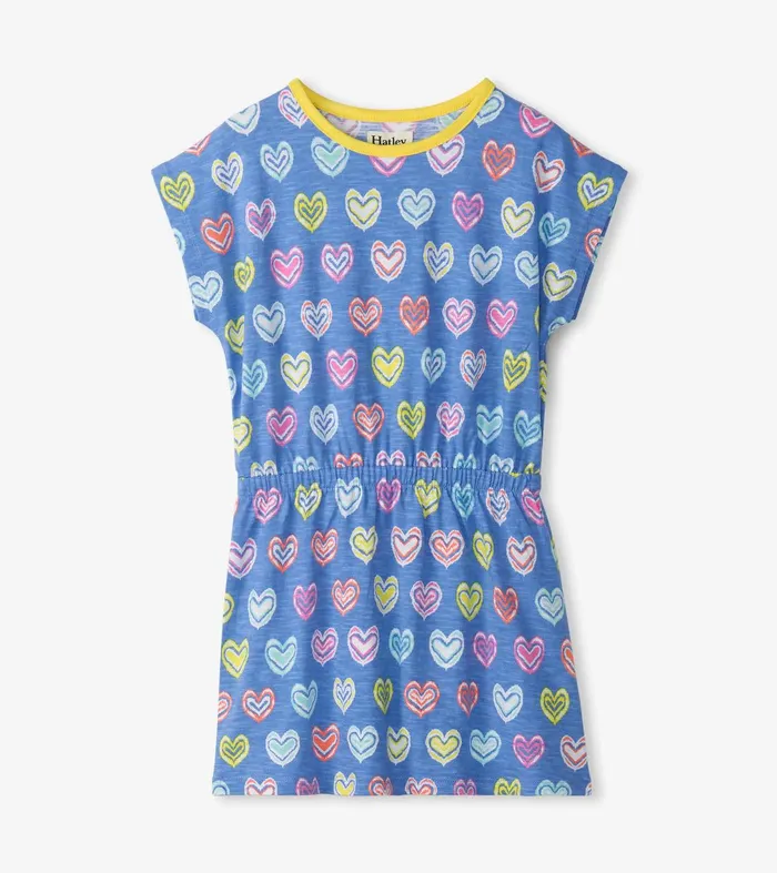 Girls Shibori Hearts Relaxed Dress Hatley