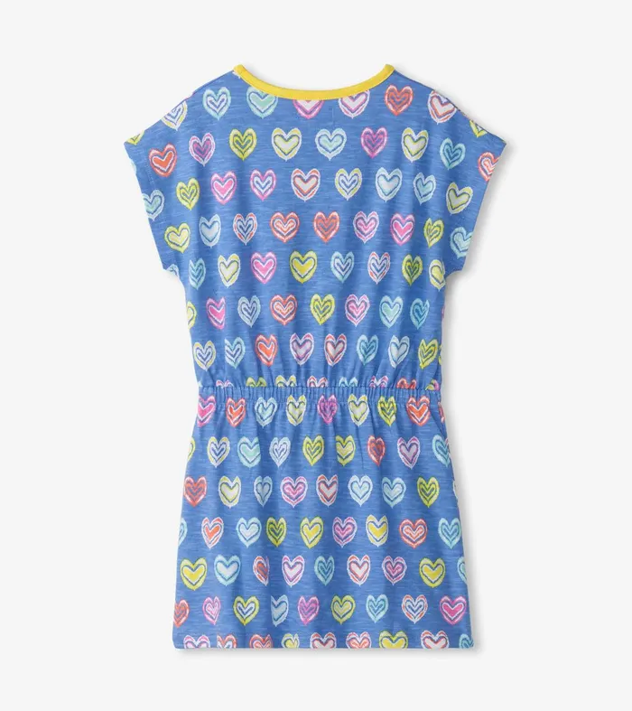 Girls Shibori Hearts Relaxed Dress Hatley