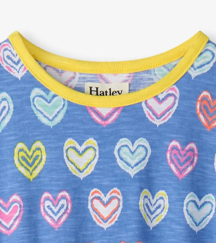 Girls Shibori Hearts Relaxed Dress Hatley