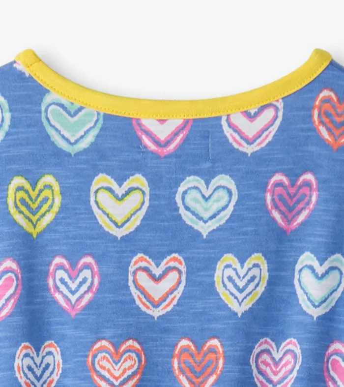 Girls Shibori Hearts Relaxed Dress Hatley