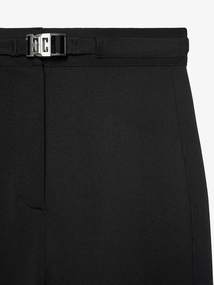 Givenchy 4G Belted Pants In Punto Milano Black Women Pants and Shorts