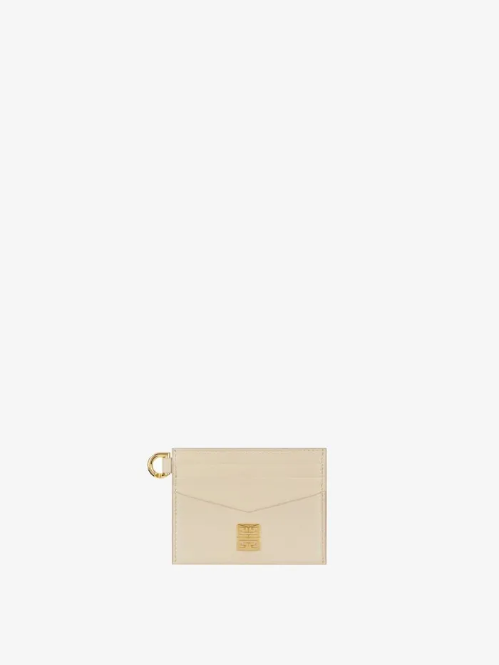 Givenchy 4G Card Holder In Grained Leather Natural Beige Women Wallets and Card Holders Givenchy 4G Card Holder In Grained Leather Natural Beige Women Wallets and Card Holders