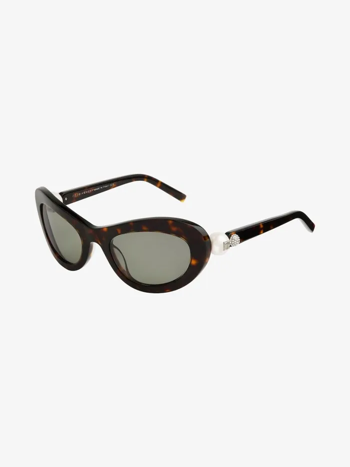 Givenchy 4G Pearl Sunglasses In Acetate With Crystals Dark Havanna Women Sunglasses