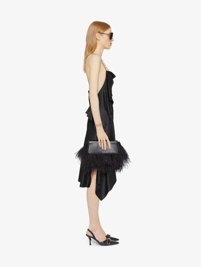 Givenchy Asymmetric Draped Dress In Satin Black Women Dresses