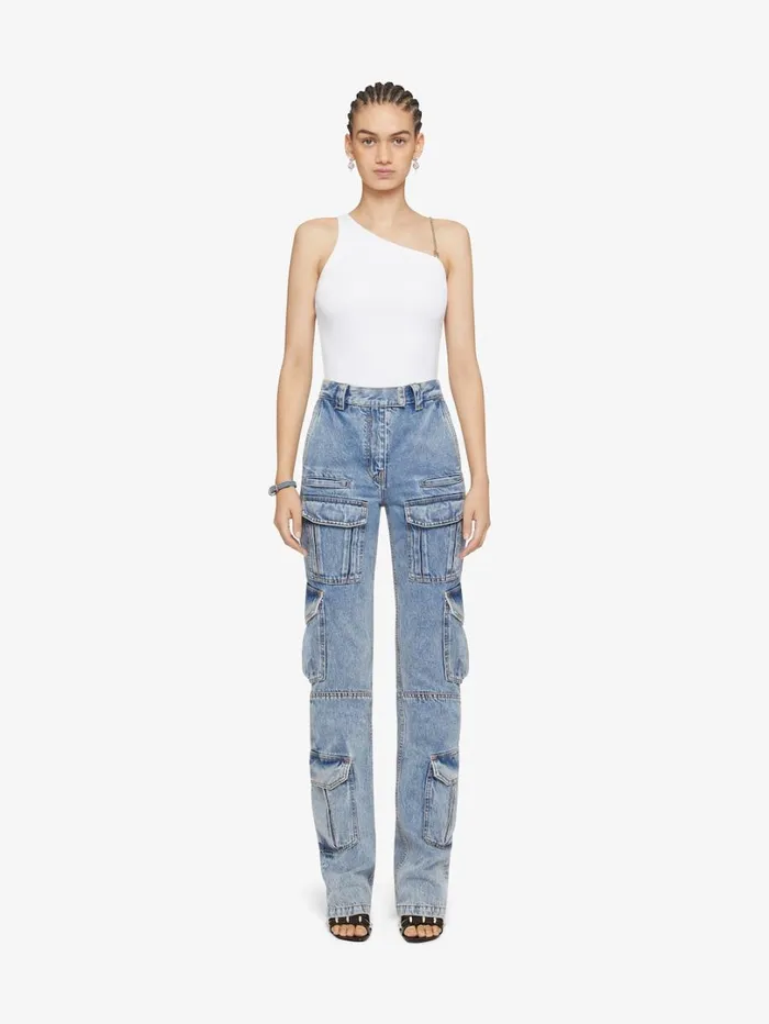 Givenchy Asymmetric Top In Cotton With Chain Detail White Women Tops and Shirts Givenchy Asymmetric Top In Cotton With Chain Detail White Women Tops and Shirts
