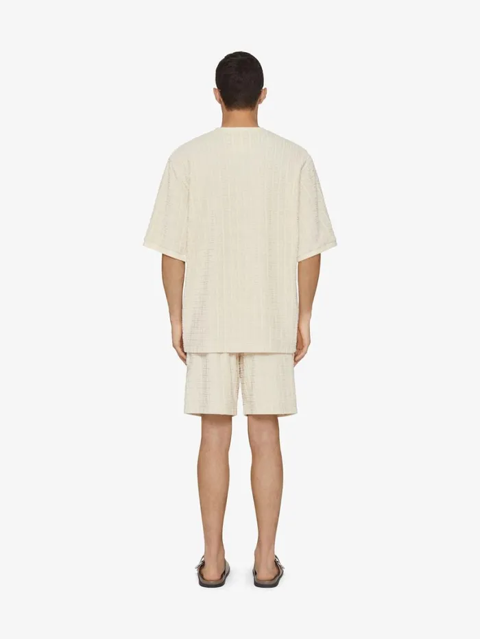 Givenchy Bermuda Shorts In 4G Cotton Towelling Ivory Men Pants and Shorts