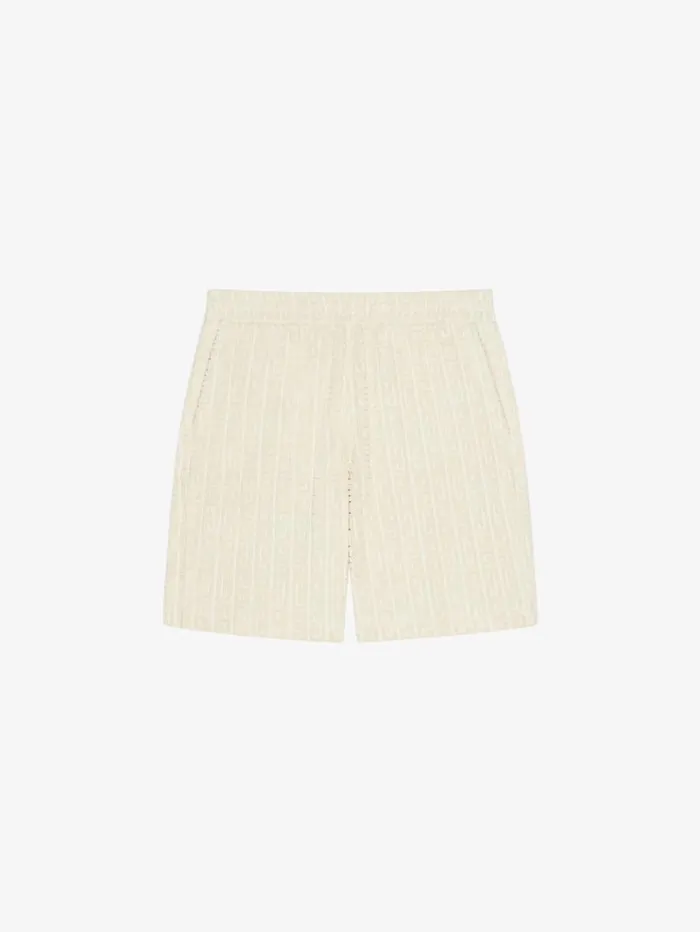 Givenchy Bermuda Shorts In 4G Cotton Towelling Ivory Men Pants and Shorts
