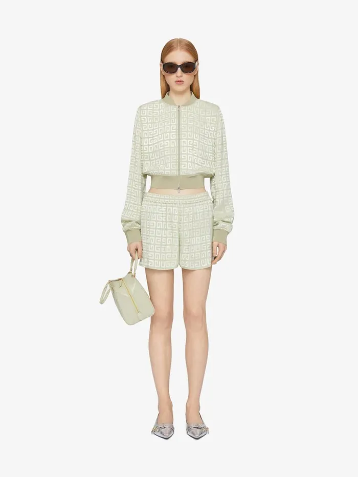 Givenchy Bomber In 4G Jacquard Almond Green Women Outerwear and Blousons