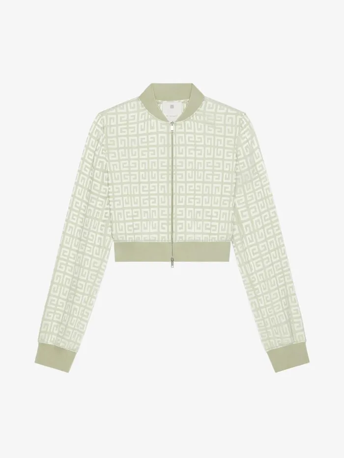 Givenchy Bomber In 4G Jacquard Almond Green Women Outerwear and Blousons
