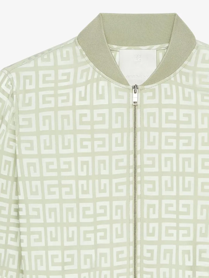 Givenchy Bomber In 4G Jacquard Almond Green Women Outerwear and Blousons