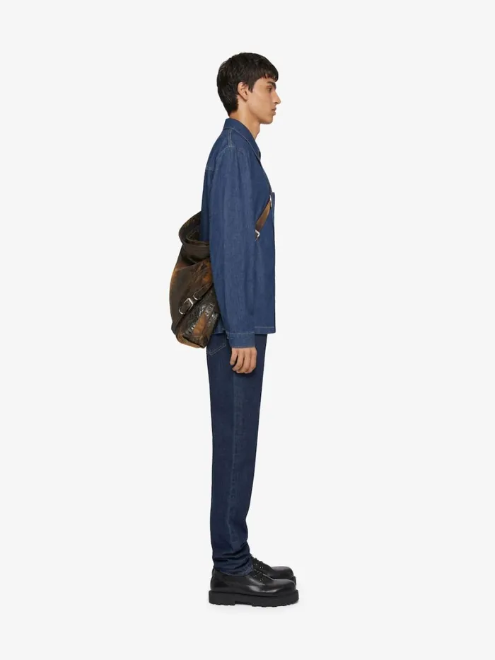 Givenchy Boxy Fit Shirt In Denim Indigo Blue Men Shirts