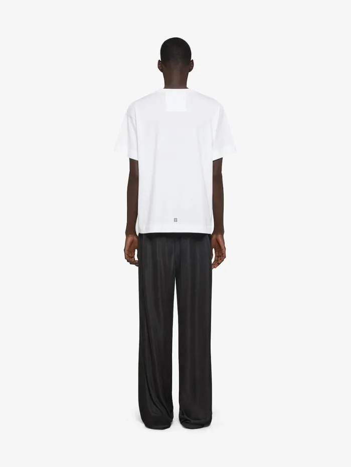 Givenchy Boxy Fit Tshirt In Cotton With GIVENCHY Flower Print White Men TShirts
