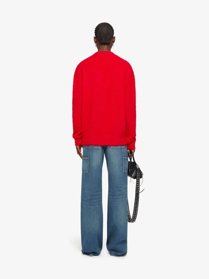 Givenchy Cardigan In Alpaca Wool Vermillon Women Knitwear