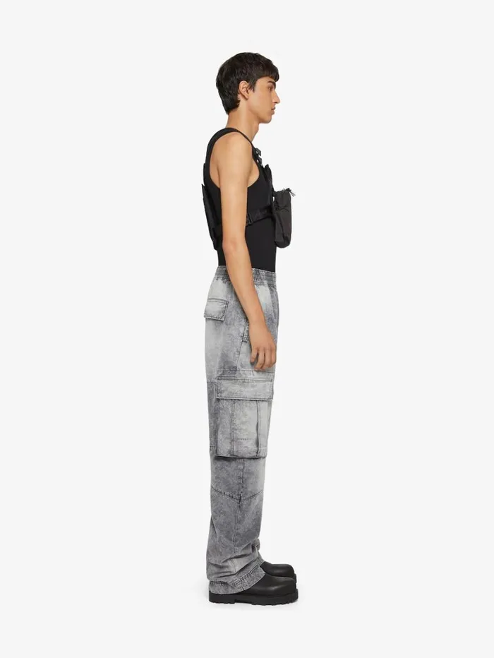Givenchy Cargo Pants In Denim Greywhite Men Pants and Shorts