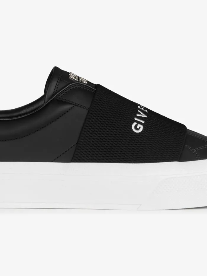 Givenchy City Sport Sneakers In Leather With GIVENCHY Strap Black Men Sneakers Givenchy City Sport Sneakers In Leather With GIVENCHY Strap Black Men Sneakers