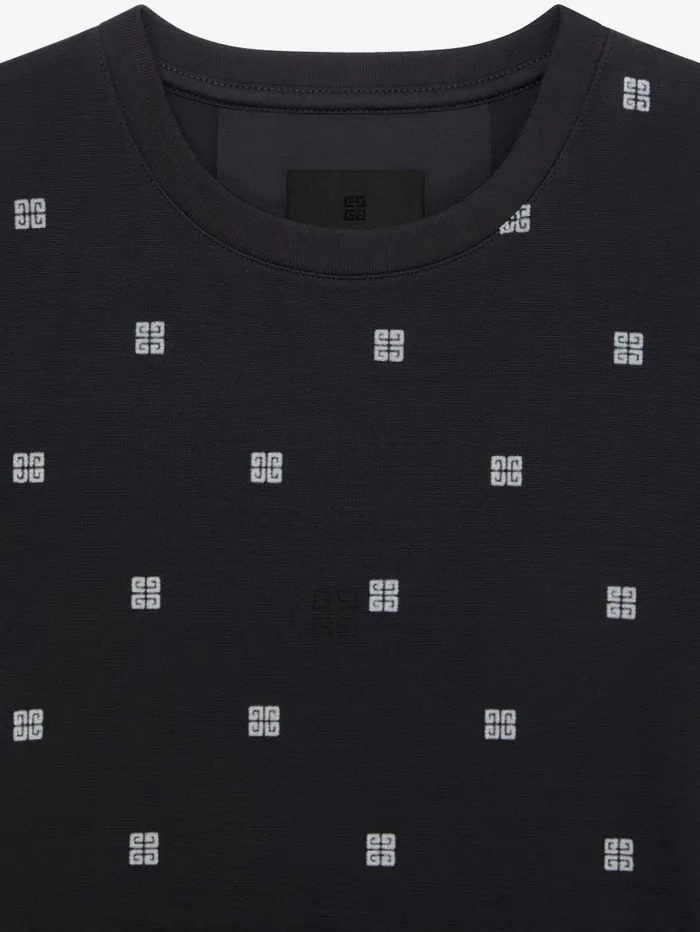 Givenchy Double Layered Slim Fit Tshirt In 4G Tulle Blackivory Women TShirts