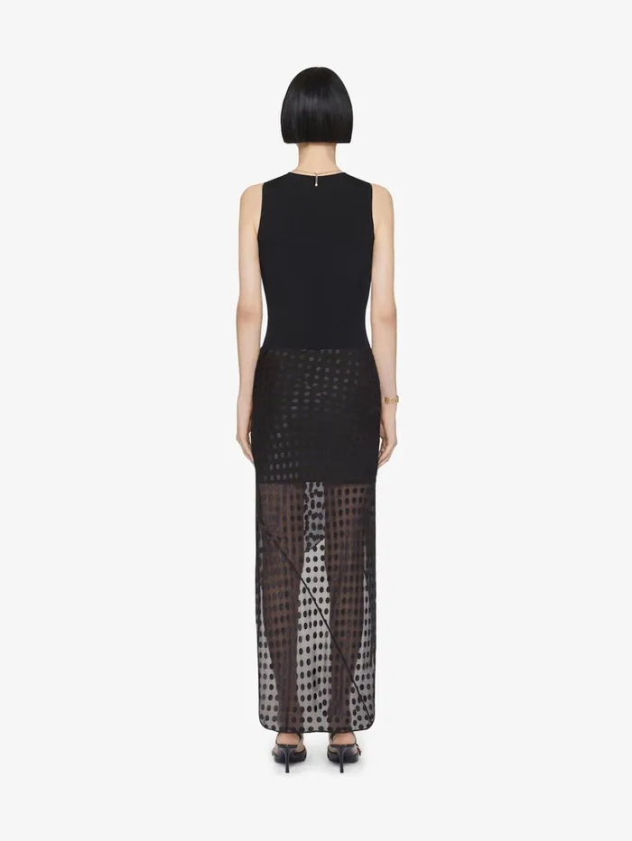 Givenchy Draped Dress In Jersey And Polka Dots Dvor Satin Black Women Dresses