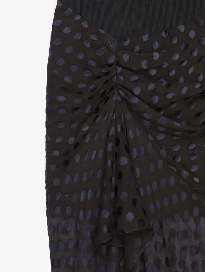 Givenchy Draped Dress In Jersey And Polka Dots Dvor Satin Black Women Dresses