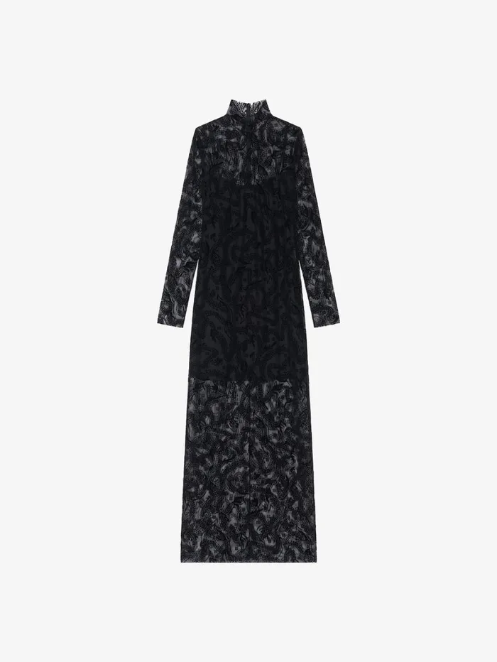Givenchy Dress In 4G Dragon Tulle Black Women Dresses