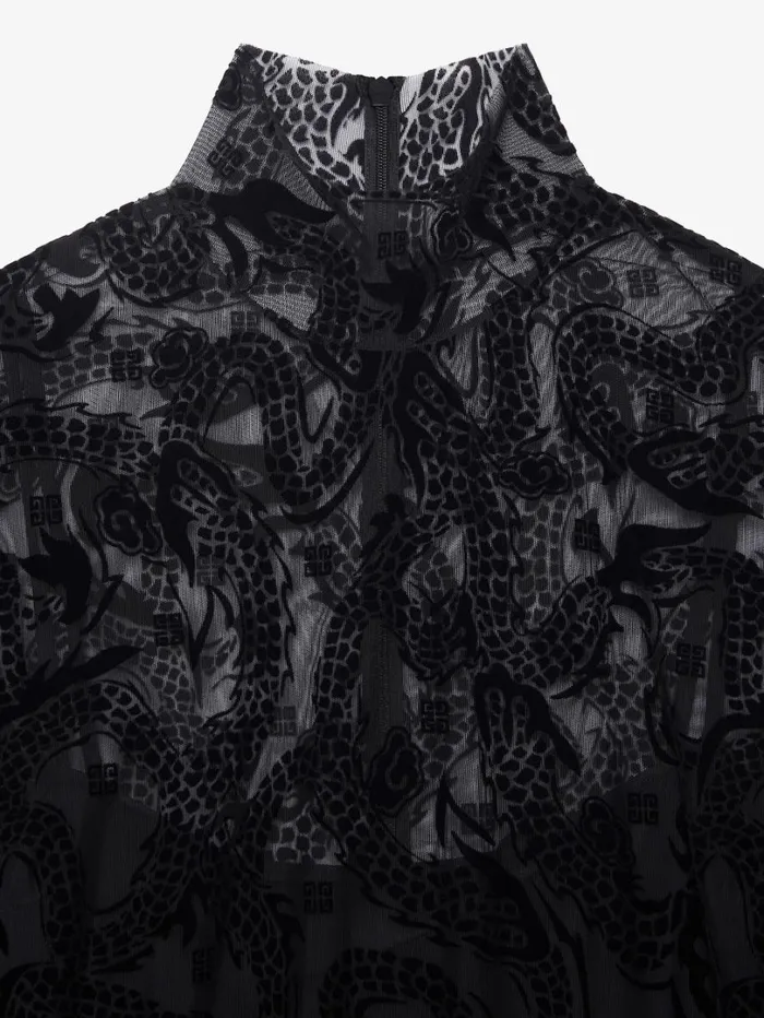 Givenchy Dress In 4G Dragon Tulle Black Women Dresses Givenchy Dress In 4G Dragon Tulle Black Women Dresses
