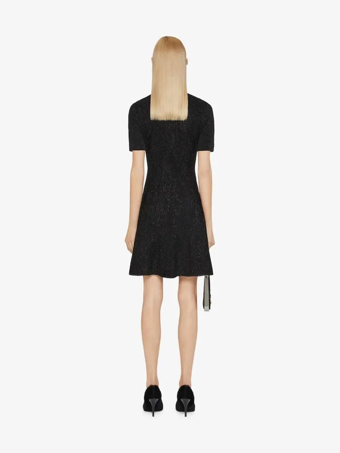 Givenchy Dress In Lurex With Floral Jacquard Black Women Dresses
