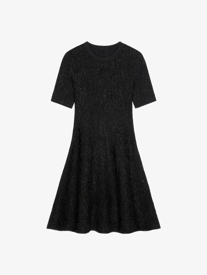 Givenchy Dress In Lurex With Floral Jacquard Black Women Dresses