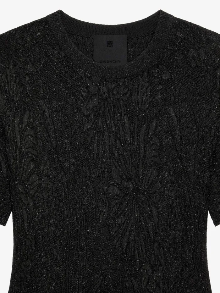 Givenchy Dress In Lurex With Floral Jacquard Black Women Dresses