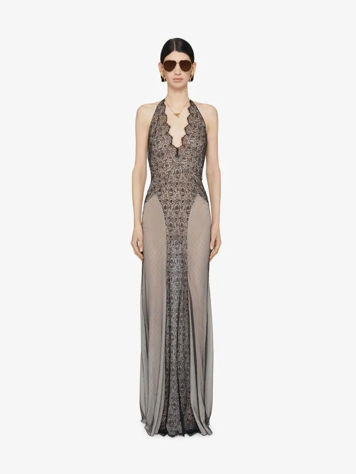 Givenchy Evening Dress In Lace Black Women Dresses
