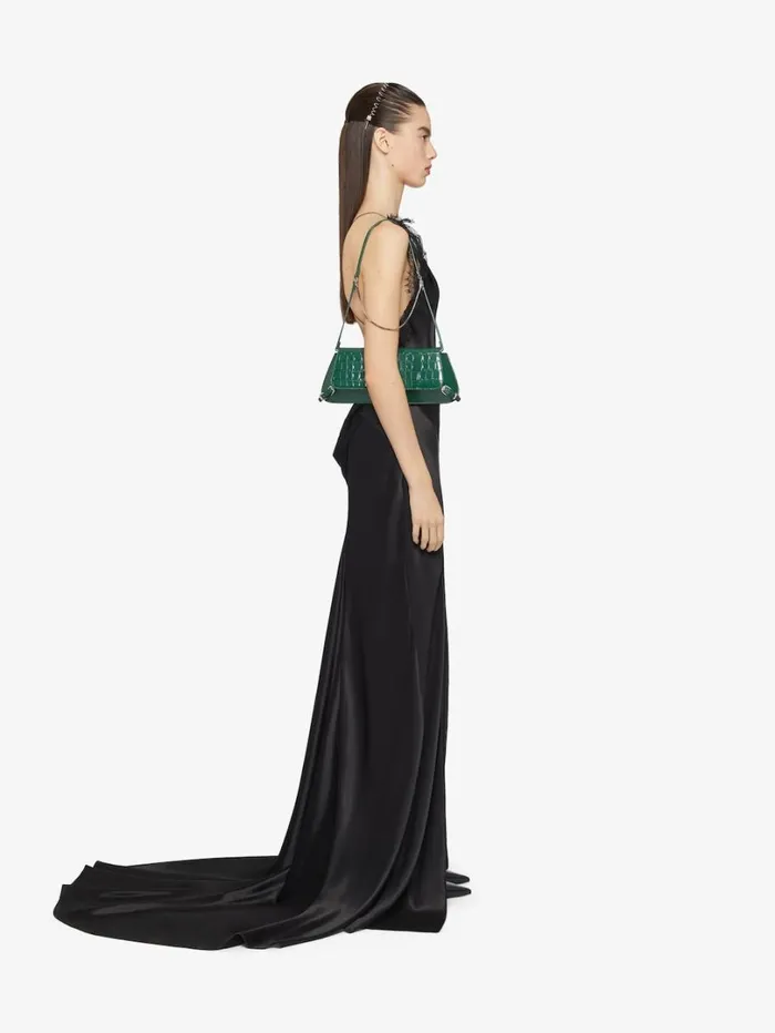Givenchy Evening Dress In Satin With Lace Black Women Dresses