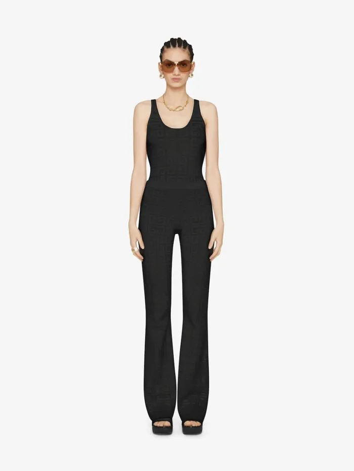 Givenchy Flare Pants In 4G Jacquard Black Women Pants and Shorts