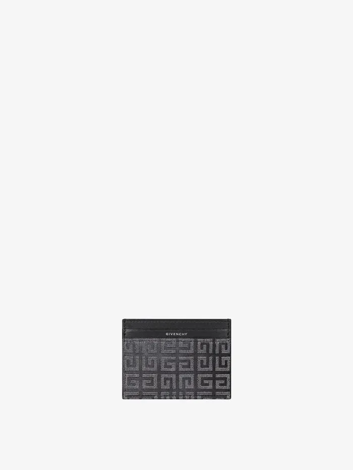 Givenchy GCut Card Holder In 4G Lurex Embroidery And Leather Dark Grey Women Wallets and Card Holders Givenchy GCut Card Holder In 4G Lurex Embroidery And Leather Dark Grey Women Wallets and Card Holders
