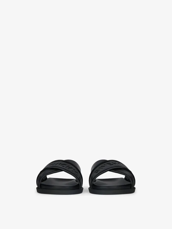 Givenchy G Plage Flat Sandals With Crossed Straps In Leather Black Men Slides and Sandals Givenchy G Plage Flat Sandals With Crossed Straps In Leather Black Men Slides and Sandals