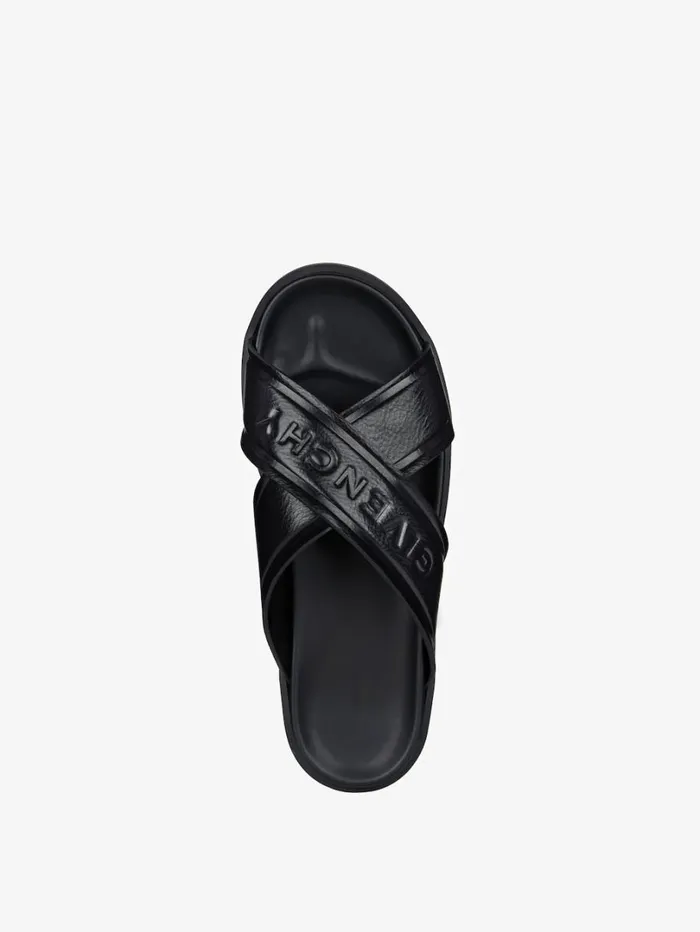 Givenchy G Plage Flat Sandals With Crossed Straps In Leather Black Men Slides and Sandals Givenchy G Plage Flat Sandals With Crossed Straps In Leather Black Men Slides and Sandals
