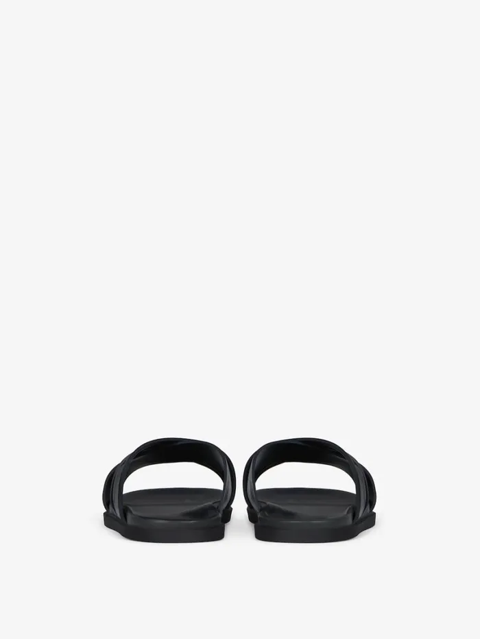 Givenchy G Plage Flat Sandals With Crossed Straps In Leather Black Men Slides and Sandals Givenchy G Plage Flat Sandals With Crossed Straps In Leather Black Men Slides and Sandals
