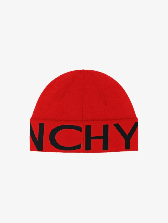 Givenchy GIVENCHY Beanie In Wool Redblack Men Beanies and Caps Givenchy GIVENCHY Beanie In Wool Redblack Men Beanies and Caps