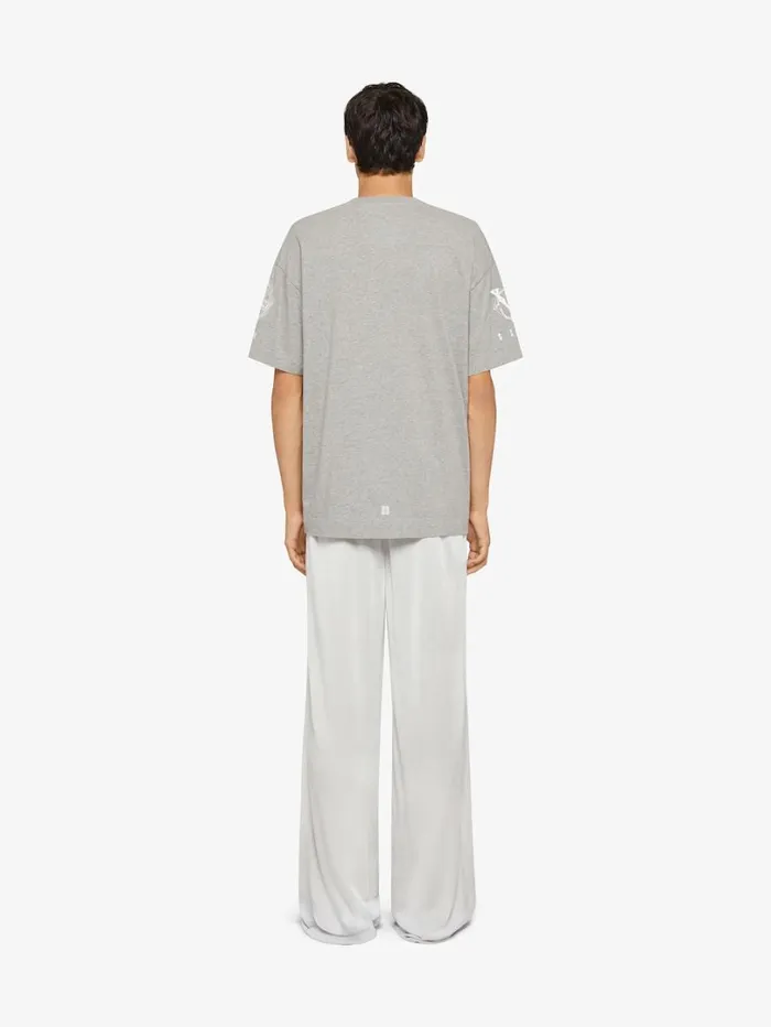 Givenchy GIVENCHY Crest Tshirt In Cotton Light Grey Melange Men TShirts