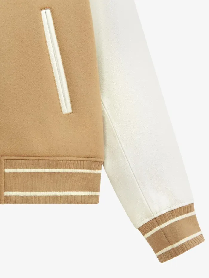 Givenchy GIVENCHY Hooded Varsity Jacket In Wool And Leather Whitebeige Men Outerwear and Blousons