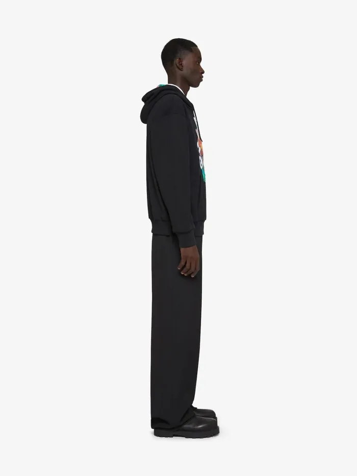 Givenchy GIVENCHY Psychedelic Boxy Fit Hoodie In Fleece Black Men Sweatshirts and Hoodies
