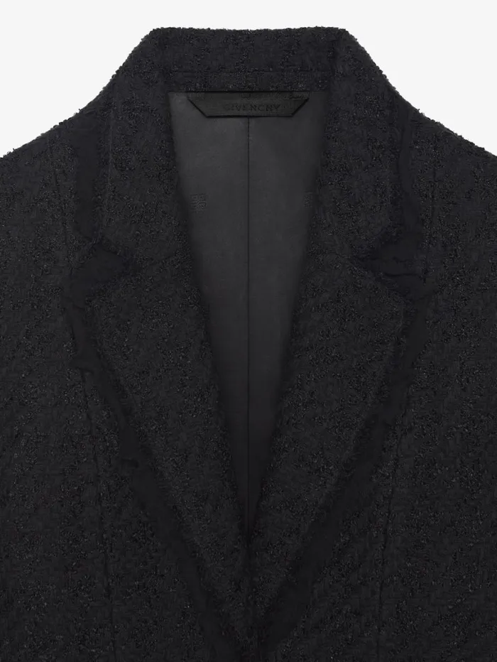Givenchy Jacket In Houndstooth Tweed Black Women Coats and Jackets