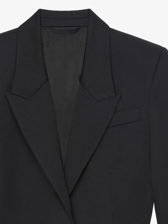 Givenchy Jacket In Wool With 4G Liquid Detail Black Women Coats and Jackets