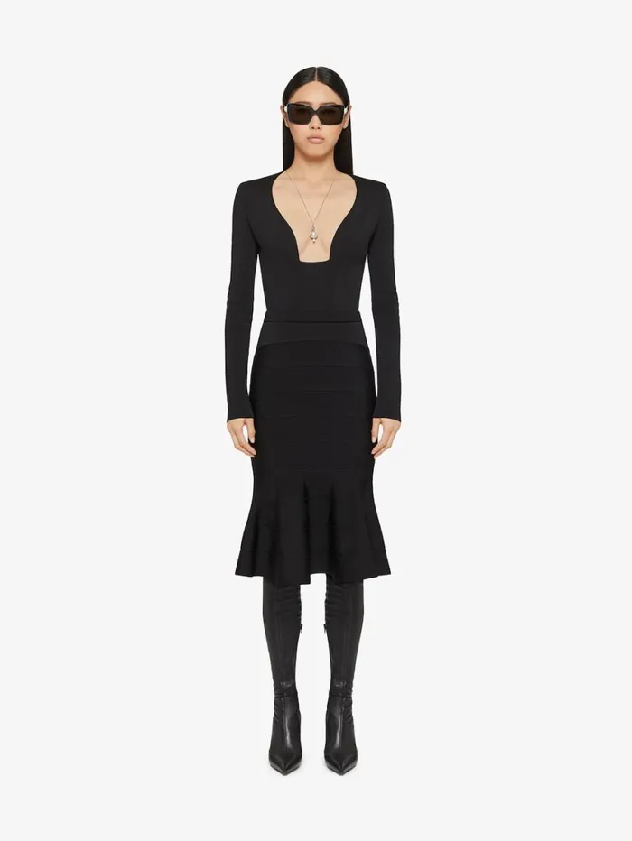 Givenchy Lowcut Sweater In Punto Milano Black Women Knitwear