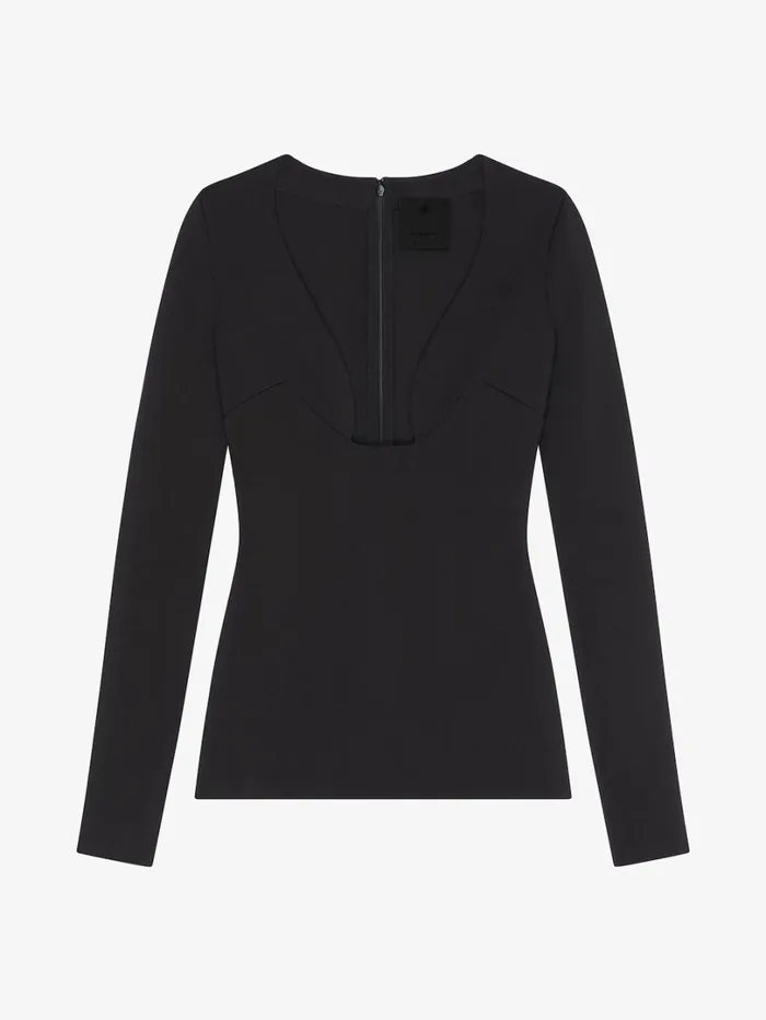 Givenchy Lowcut Sweater In Punto Milano Black Women Knitwear