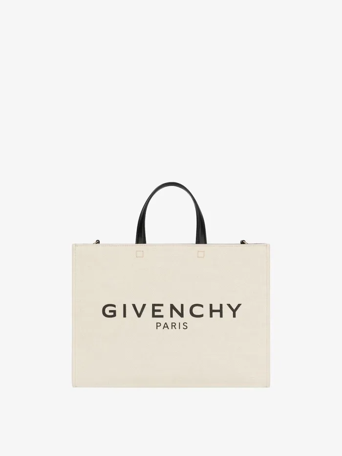 Givenchy Medium GTote Shopping Bag In Canvas Beigeblack Women Shoulder Bags