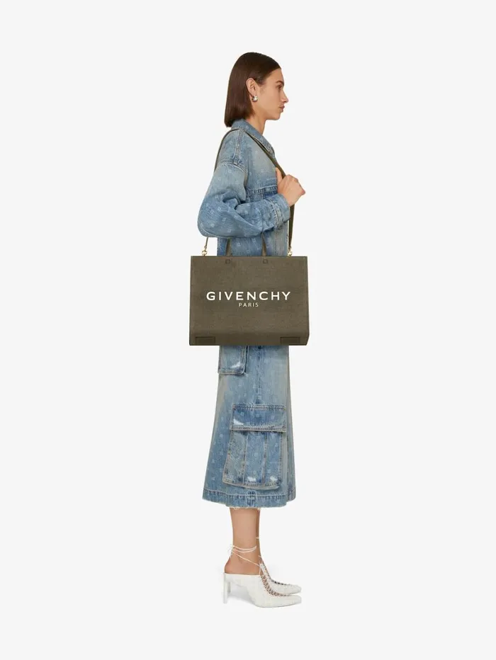 Givenchy Medium GTote Shopping Bag In Canvas Dark Khaki Women Shoulder Bags Givenchy Medium GTote Shopping Bag In Canvas Dark Khaki Women Shoulder Bags