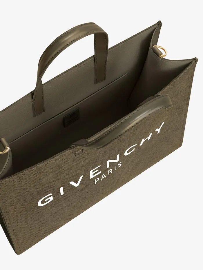 Givenchy Medium GTote Shopping Bag In Canvas Dark Khaki Women Shoulder Bags Givenchy Medium GTote Shopping Bag In Canvas Dark Khaki Women Shoulder Bags