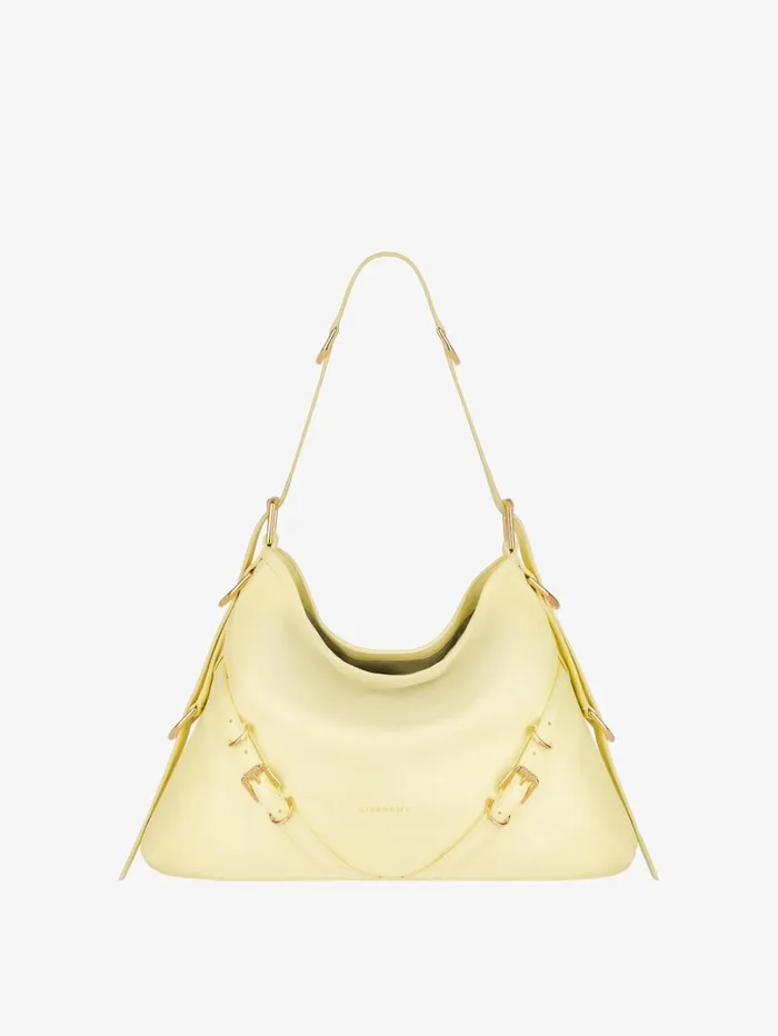 Givenchy Medium Voyou Bag In Leather Soft Yellow Women Crossbody Bags