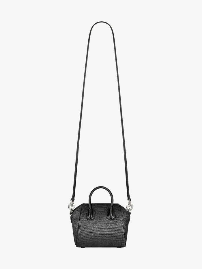 Givenchy Micro Antigona Bag In Satin With Strass Black Women Crossbody Bags Givenchy Micro Antigona Bag In Satin With Strass Black Women Crossbody Bags
