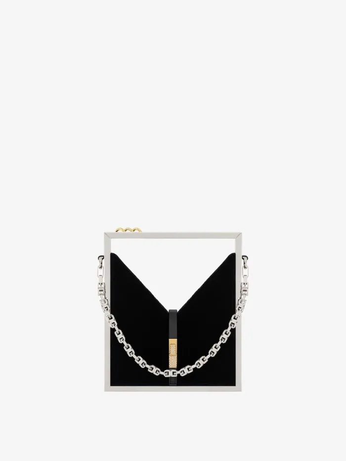 Givenchy Micro Cut Out Bag In Velvet And Strass With Frame Black Women Micro Bags Givenchy Micro Cut Out Bag In Velvet And Strass With Frame Black Women Micro Bags