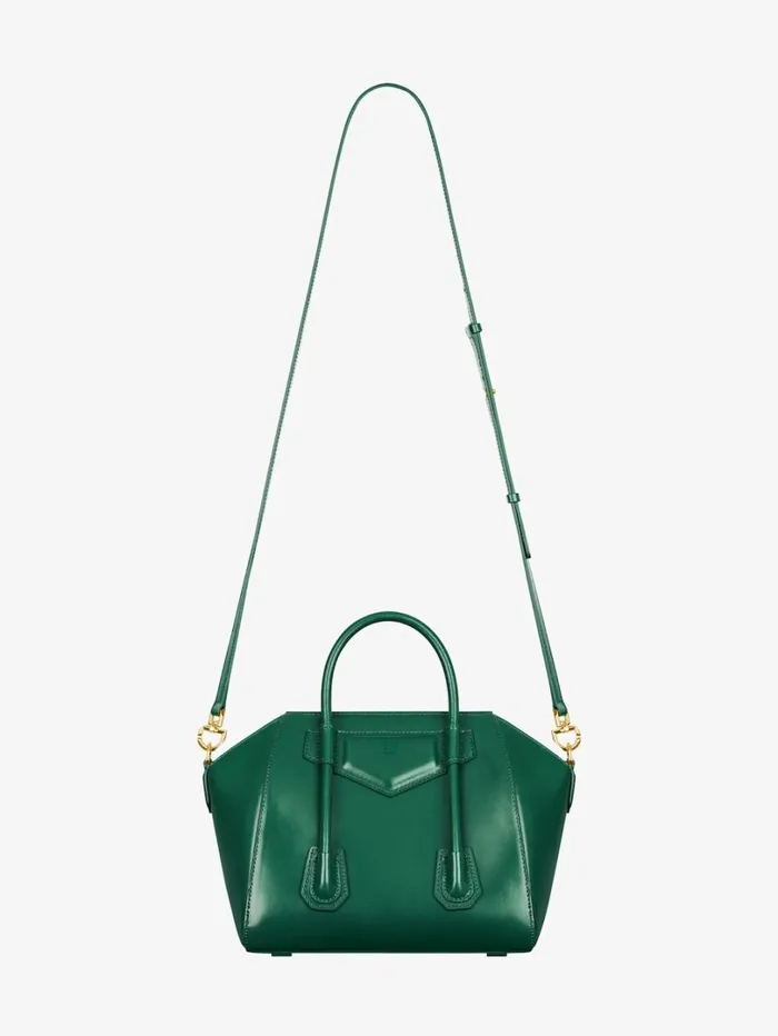 Givenchy Mini Antigona Lock Bag In Box Leather Emerald Green Women Crossbody Bags Givenchy Mini Antigona Lock Bag In Box Leather Emerald Green Women Crossbody Bags